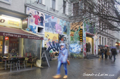 <b>BRL1048</b><br>Europe; Germany; Berlin; Graffiti; Street art; Girl; Rain; Straße; Street; Walk; Bar; Cafe