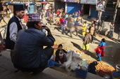 <b>NPL1004</b><br>Nepal; Kathmandu; Street; People; Friend; Speaking; Bazaar; Fruit; Walking; Morning; Shop; Purchase; Seller