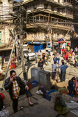 <b>NPL1007</b><br>Nepal; Kathmandu; Street; People; Man; Phone; Bazaar; Fruit; Walking; Morning; Shop; Purchase; Seller