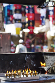 <b>NPL1015</b><br>Nepal; Kathmandu; Siddhidas Marg; Street; Hinduism; Hindu; Temple; Fire; Candle; Offering