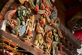 <b>NPL1024</b><br>Nepal; Kathmandu; Temple; Hinduism; Statue; Decoration; Details; Wood; Ancient; Sculpture