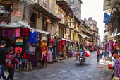<b>NPL1028</b><br>Nepal; Kathmandu; Siddhidas Marg; Street; People; Bazaar; Purchase; Motorcycle; People; Shop; Seller