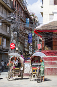 <b>NPL1029</b><br>Nepal; Kathmandu; Siddhidas Marg; Street; People; Waiting; Transport; Rickshaw; Bicycle; Work