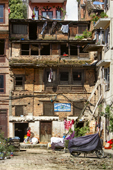 <b>NPL1032</b><br>Nepal; Kathmandu; Street; People; Girl; Run; Play; Building; House; Neighborhood