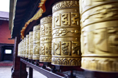 <b>NPL1047</b><br>Nepal; Kathmandu; Swayambhunath; Buddhism; UNESCO; Monastery; Prayer wheel; Detail; Prayer; Wheel