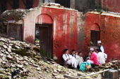 <b>NPL1055</b><br>Nepal; Kathmandu; Pashupatinath; Hinduism; People; Rest; Relax; Friend; Man; Building; Seat; Destroy