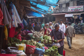 <b>NPL1080</b><br>Nepal; Kathmandu; Bhaktapur; Street; People; Bazaar; Village; Shop; Seller; Vegetable; Crowd; Store
