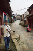 <b>NPL1092</b><br>Nepal; Kathmandu; Bhaktapur; Changunarayan; Changu Narayan; Man; Woman; Village; Street; Building; House: Rest; Relax; People