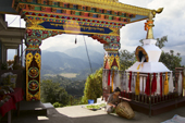 <b>NPL1110</b><br>Nepal; Kathmandu Valley; Namobuddha; Monastery; Buddhism; Door; Tiger; Prince; Decoration; Sacred; Woman; Work; Stupa