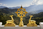 <b>NPL1112</b><br>Nepal; Kathmandu Valley; Namobuddha; Monastery; Buddhism; Dharmachakra; Dharma; Chakra; Landscape; Forest