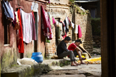 <b>NPL1129</b><br>Nepal; Kathmandu Valley; Panauti; Village; People; Boys; Friend; Talk; Rest; Relax; Laundry