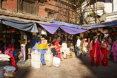 <b>NPL1139</b><br>Nepal; Kathmandu; Street; People; Bazaar; Woman; Seller; Shop; UNESCO; Patan; Durbar; Lalitpur