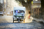 <b>NPL1146</b><br>Nepal; Kathmandu; Street; People; Transport; Dust; Vehicle; Motorbike; Road; Taxi