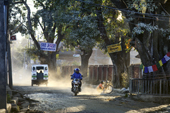 <b>NPL1148</b><br>Nepal; Kathmandu; Street; People; Transport; Dust; Vehicle; Motorbike; Road; Taxi
