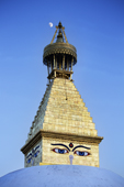 <b>NPL1159</b><br>Nepal; Kathmandu; Boudhanath Stupa; Stupa; Buddhism; Buddha Eyes; UNESCO; Steeple; Gold; Street