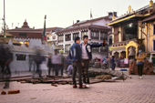 <b>NPL1162</b><br>Nepal; Kathmandu; Boudhanath Stupa; Stupa; UNESCO; Buddhism; Street; People; Walk; Crowd; Selfie; Friend; Boys
