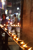 <b>NPL1166</b><br>Nepal; Kathmandu; Street; People; Temple; Night; Candle; Fire; Hinduism; Celebration; Festival of light