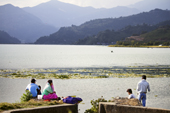 <b>NPL1178</b><br>Nepal; Pokhara; Landscape; Lake; Nature; Valley; Panorama; People; Friend; Fisher; Fisherman; Work; Phewa