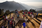 <b>NPL1221</b><br>Nepal; Himalaya; Annapurna; Trekking; Hike; People; Landscape; Crowd; Morning; Annapurna Circuit; Poon Hill