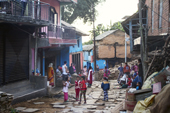 <b>NPL1239</b><br>Nepal; Tanahun; Bandipur; Street; Kids; Play; Village; People; Game; House