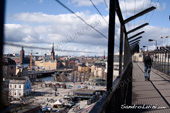 <b>STK1005</b><br>Europa, Scandinavia, Svezia, Svedese, Stoccolma, Baltic, Sea, Slussen, Katarinahissen, Square, Elevetor, Bridge, Man, Walking