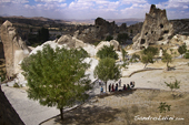 <b>TKY1025</b><br>Turkey, Cappadocia, Anatolia, Göreme, People, View, Landscape, Rock, Open Air Museum National Park, National Park, Unesco, World Heritage, Milli Parklar, Fairy chimneys, Sunset