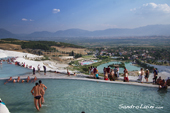 <b>TKY1037</b><br>Turquia, Denizli, Pamukkale, Unesco, World Heritage, Hierapolis, Museum, People, Travertine, Limestone, Calcium carbonate, Pool, Swim, Walk