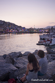 <b>TKY1069</b><br>Turchia, Alanya, Night, Sunset, Light, Mediterranean sea, People, View, Landscape, City, Dock, Harbour, Boat, Couple, Boy, Girl