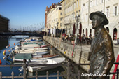 <b>ITL1008</b><br>Europe, Italy, Italian, North, Trieste, Friuli Venezia Giulia, Canal, Boats, Buildings, Water, Monument, James Joyce