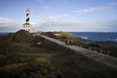 <b>MNC1001</b><br>Spain, Menorca, Island, Cliff, Lighthouse, Favàritx, 1922, Parque Natural, Albufera des Grau, People, Walking